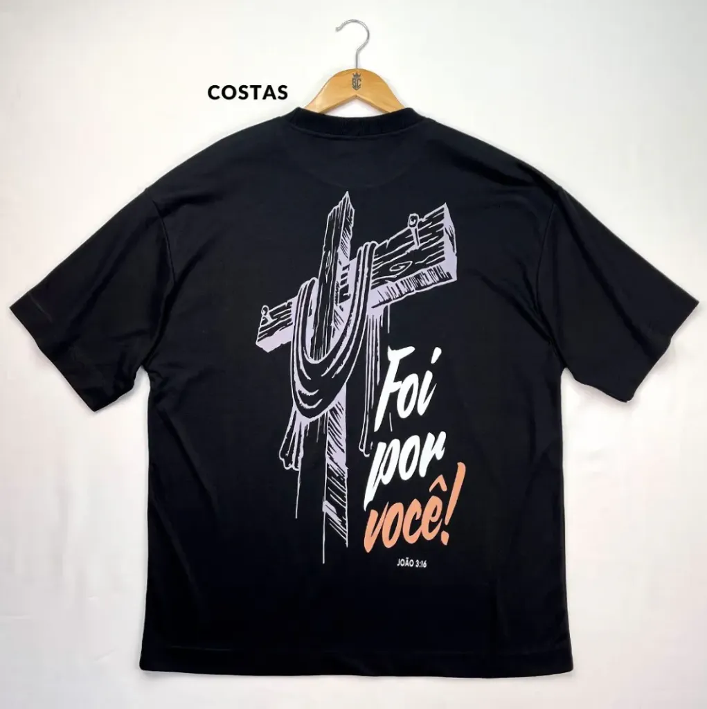 Oversized Preta Cruz Foi Por Você!